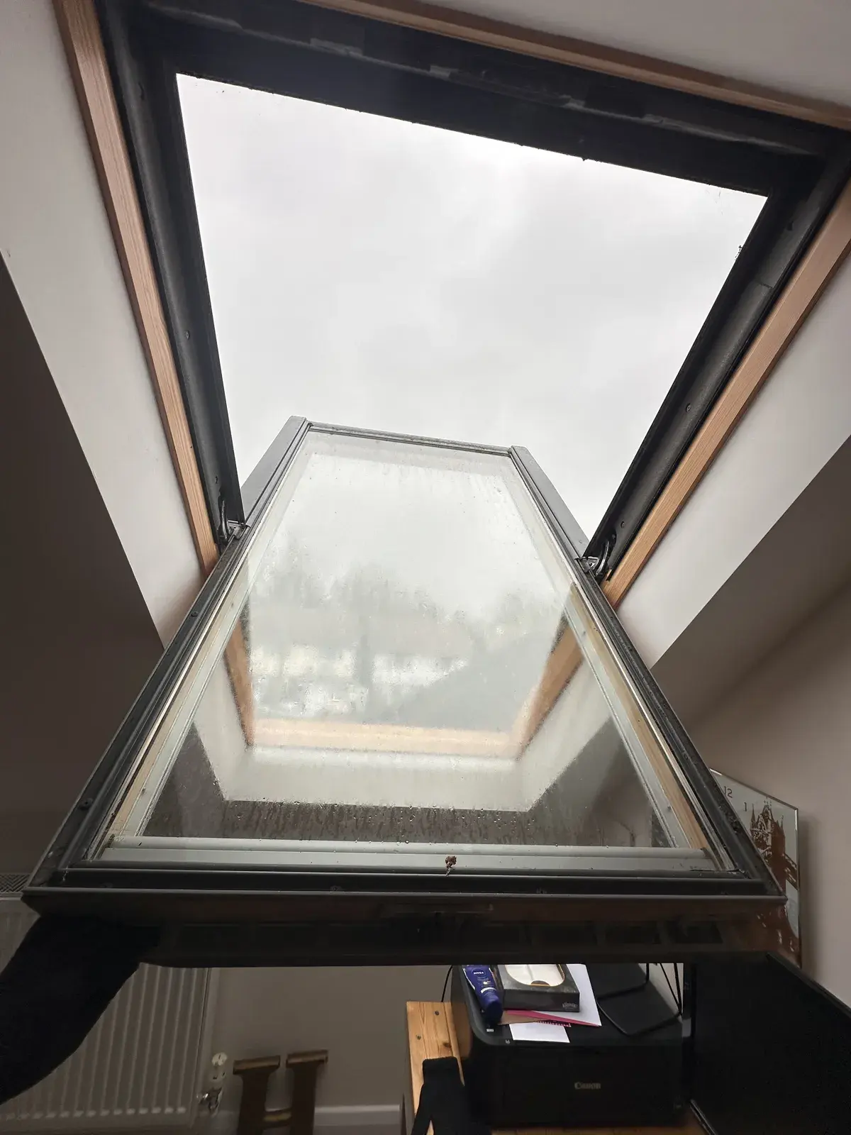 Conservatory roof lantern seen from inside after cleaning